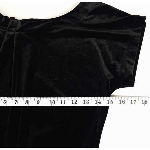 BCBGeneration Velour Ruched Pleated Neckline Mini Dress Womens XS Black Stretch - Picture 9 of 16